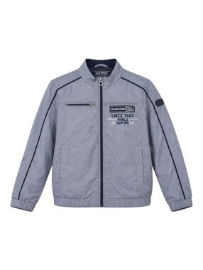 Geox Respira Blue Gray Neutral Bomber Jacket Coat Fall Winter Layer Boys Size 4